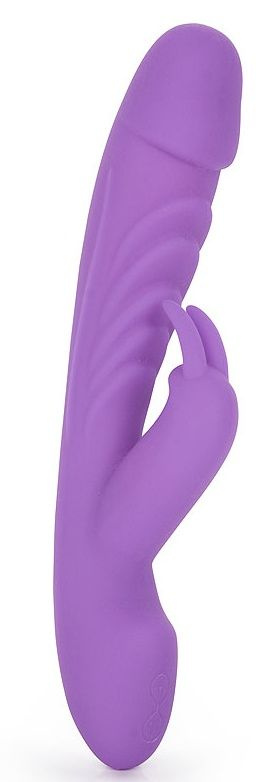 Фиолетовый вибромассажер-кролик с 10 режимами вибрации - 24 см. купить в секс шопе
