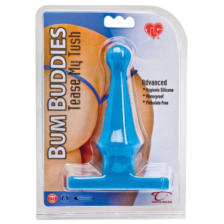 Голубая анальная пробка Bum Buddies Tease My Tush Advanced Silicone Anal Plug - 15 см. купить в секс шопе