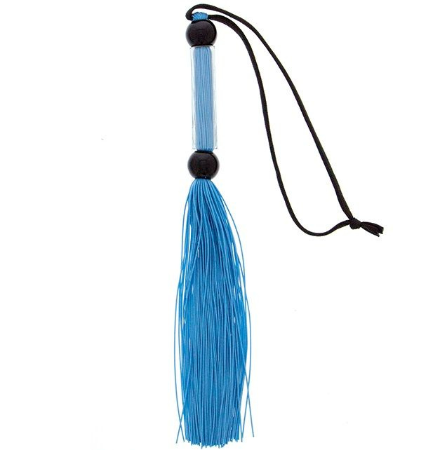 Голубая мини-плеть из силикона и акрила SILICONE FLOGGER WHIP - 25,6 см. купить в секс шопе