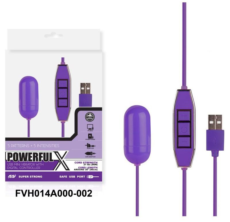 Фиолетовое виброяйцо с контроллером, работающее от USB купить в секс шопе