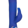 Синий вибратор Signature Silicone Rotating Beaded Rabbit с клиторальным отростком - 22,75 см. купить в секс шопе