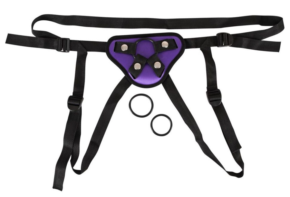 Фиолетовые трусики для насадок с креплением кольцами купить в секс шопе