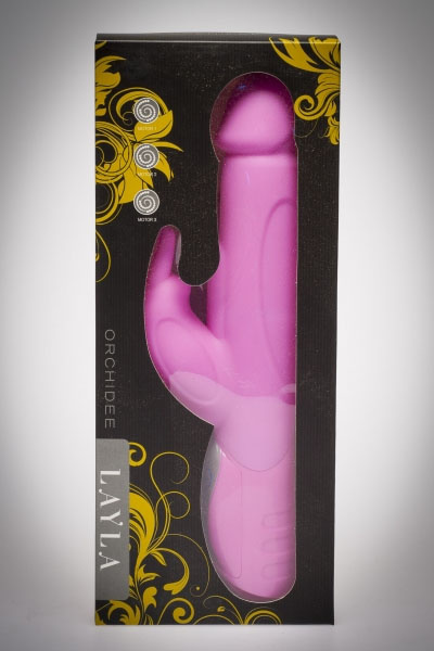 Розовый ротатор с клиторальным стимулятором и 3 вибромооторами Layla Orchidee купить в секс шопе