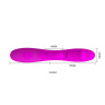 Лиловый перезаряжаемый вибратор Snappy с клиторальным отростком - 19,5 см. купить в секс шопе