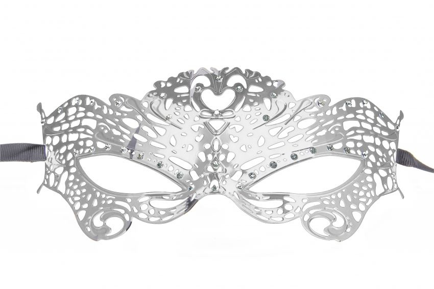 Серебристая металлическая маска Butterfly Masquerade Mask купить в секс шопе