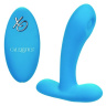 Голубой массажер простаты Silicone Remote Pulsing Pleaser - 11,5 см. купить в секс шопе