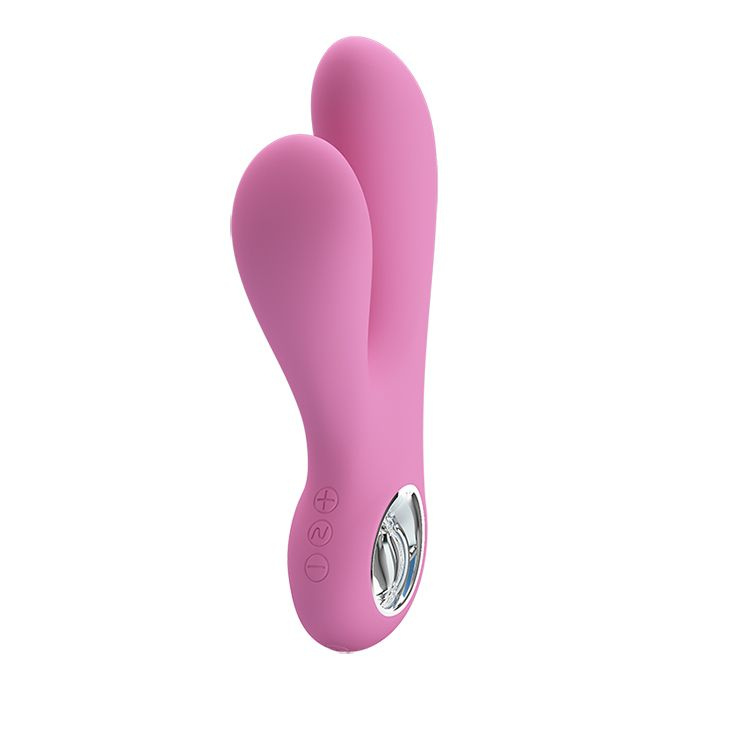 Розовый вибратор с клиторальным отростком Canrol - 17,1 см. купить в секс шопе