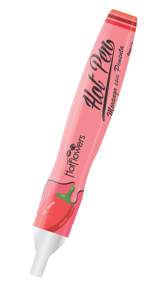 Ручка для рисования на теле Hot Pen со вкусом клубники и острого перца купить в секс шопе