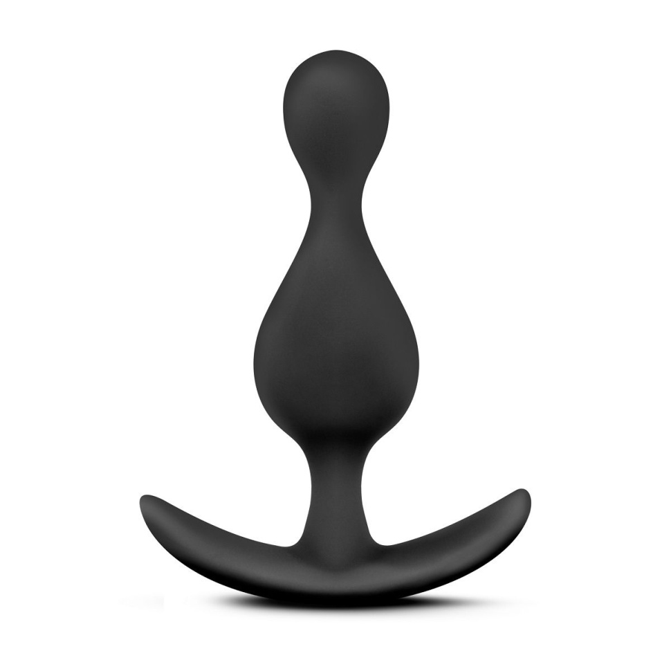 Чёрная фигурная анальная пробка Luxe Explore - 11,4 см. купить в секс шопе