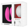 Розовый вибратор для пар с белым пультом-часами Weatwatch Dual Pleasure Vibe купить в секс шопе