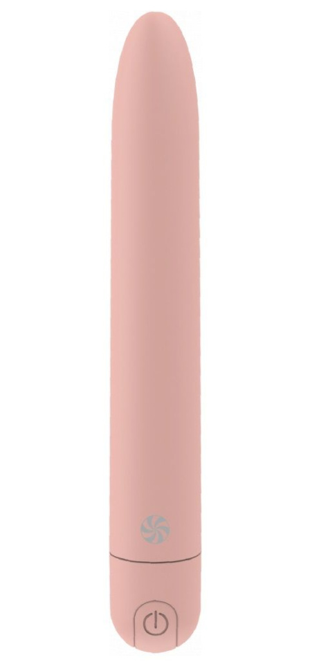 Персиковый перезаряжаемый вибратор Haze - 18 см. купить в секс шопе