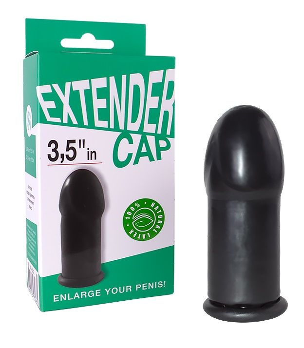 Чёрный латексный удлинитель пениса 3.5 in купить в секс шопе