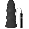 Чёрная виброёлочка MENZSTUFF VIBRATING BUTTCRASHER WAVED - 20 см. купить в секс шопе