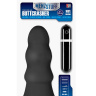 Чёрная виброёлочка MENZSTUFF VIBRATING BUTTCRASHER WAVED - 20 см. купить в секс шопе