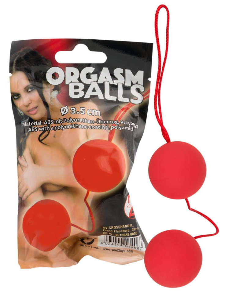 Красные вагинальные шарики Orgazm Balls купить в секс шопе