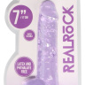 Фиолетовый фаллоимитатор Realrock Crystal Clear 7 inch - 19 см. купить в секс шопе