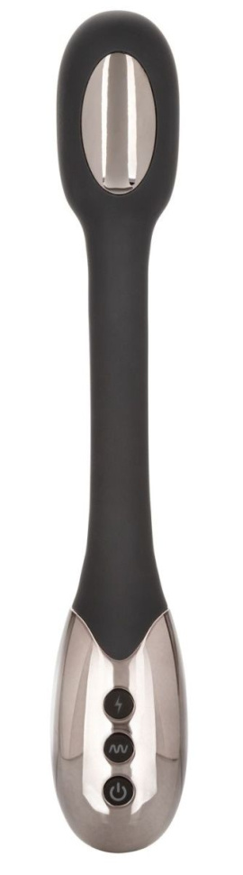 Черный гибкий вибромассажер с электростимуляцией Electro-Charge - 23,5 см. купить в секс шопе