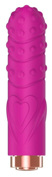 Ярко-розовая рельефная вибропуля Je Taime Silky Touch Vibrator - 9,4 см. купить в секс шопе