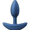 Средняя голубая анальная вибропробка Heavyweight Plug Medium - 12 см. купить в секс шопе