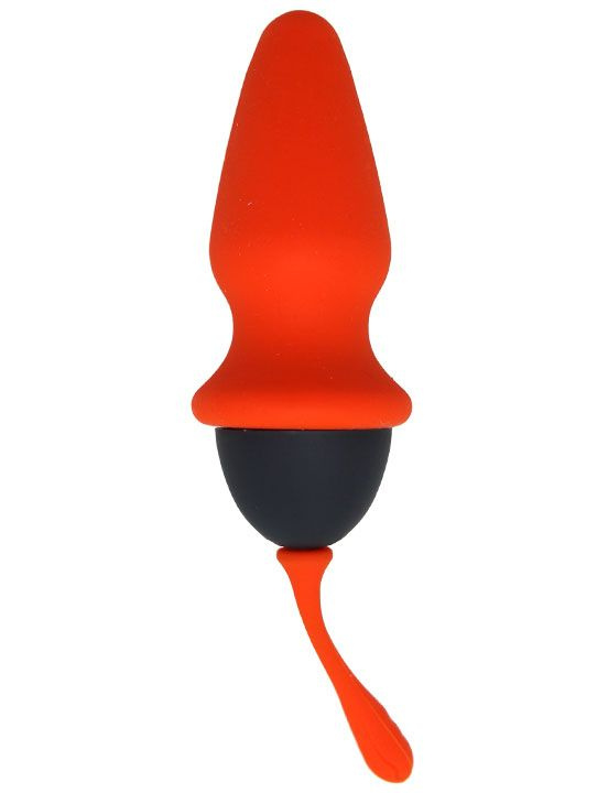 Оранжево-черная анальная пробка - 8 см. купить в секс шопе