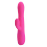 Розовый вибратор Douglas с клиторальным отростком и функцией расширения - 24,9 см. купить в секс шопе