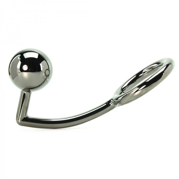 Эрекционное кольцо с анальным шаром из металла купить в секс шопе