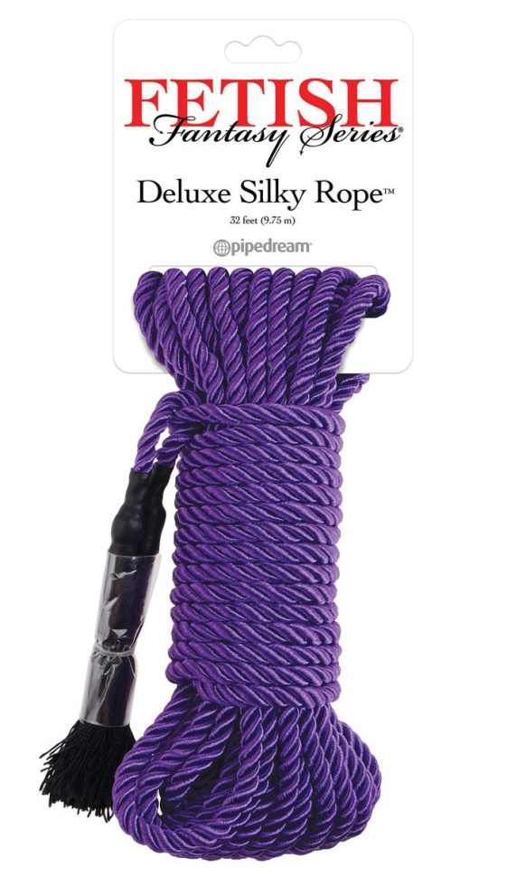 Фиолетовая веревка для фиксации Deluxe Silky Rope - 9,75 м. купить в секс шопе