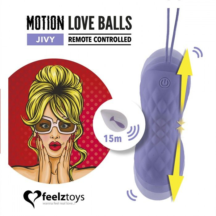 Фиолетовые вагинальные шарики Remote Controlled Motion Love Balls Jivy купить в секс шопе