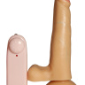 Вибратор-реалистик на присоске с подкрашенной головкой - 17,5 см. купить в секс шопе