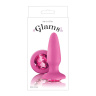 Розовая анальная пробка с розовым кристаллом Glams Pink Gem - 10,4 см. купить в секс шопе
