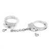 Серебристые наручники Romfun из металла со стразами купить в секс шопе