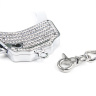 Серебристые наручники Romfun из металла со стразами купить в секс шопе