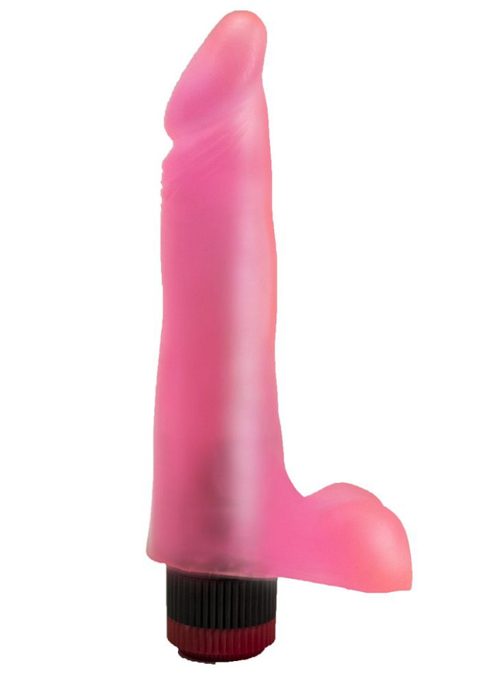 Гелевый розовый вибромассажёр - 17,8 см. купить в секс шопе