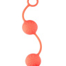 Оранжевые вагинальные шарики с цветочками на поверхности купить в секс шопе