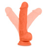 Оранжевый фаллоимитатор 7.5 Inch Silicone Dual Density Cock with Balls - 19 см. купить в секс шопе