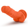Оранжевый фаллоимитатор 7.5 Inch Silicone Dual Density Cock with Balls - 19 см. купить в секс шопе