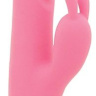 Розовый вибратор HEATING BRUSH BUNNY со стимулятором клитора и нагревом - 24 см. купить в секс шопе