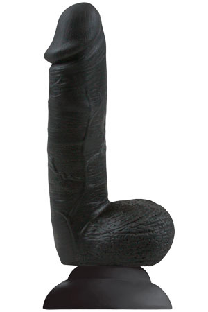 Черный фаллоимитатор Colours Softies - 17,8 см. купить в секс шопе