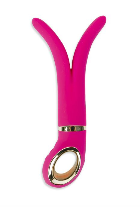 Ярко-розовый анатомический вибромассажер Fun Toys Gvibe 2 - 18 см. купить в секс шопе
