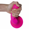 Ярко-розовый фаллоимитатор двойной плотности Hitsens 4 - 17,5 см. купить в секс шопе