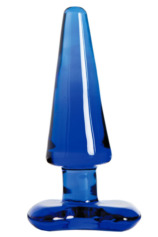 Синяя стеклянная анальная втулка - 11 см. купить в секс шопе