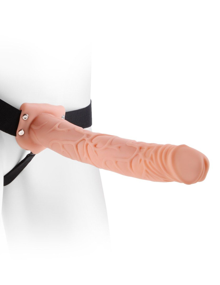 Фаллопротез телесного цвета Hollow Strap-On - 29 см. купить в секс шопе