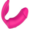 Ярко-розовый вибратор с клиторальной стимуляцией Remote Duo Pleaser купить в секс шопе