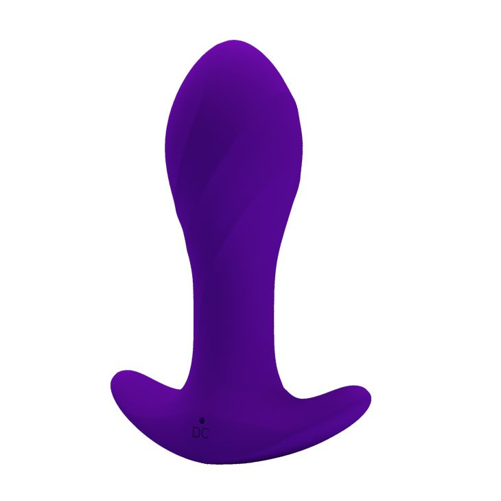 Фиолетовая анальная втулка с вибрацией - 10,5 см. купить в секс шопе