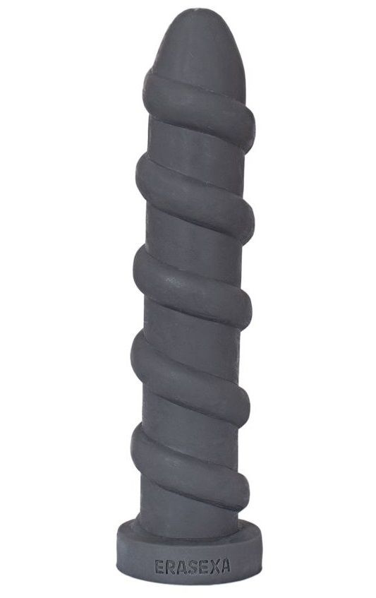 Серый анальный стимулятор со спиралевидным рельефом - 31 см. купить в секс шопе