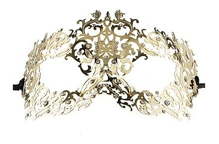 Золотистая металлическая маска Forrest Queen Masquerade купить в секс шопе