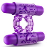 Фиолетовое эрекционное виброкольцо Double Play купить в секс шопе