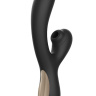 Черный вибратор-кролик с волновой пульсацией Joanna - 22,2 см. купить в секс шопе