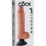 Телесный вибромассажер 10  Vibrating Cock with Balls - 25,4 см. купить в секс шопе