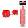 Красные наручники на регулируемых ремешках с цепочкой купить в секс шопе